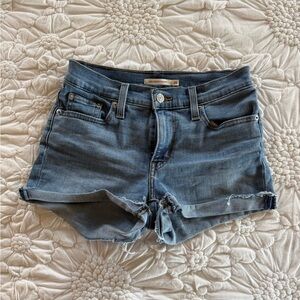 Levi Mid Rise Jean Shorts
